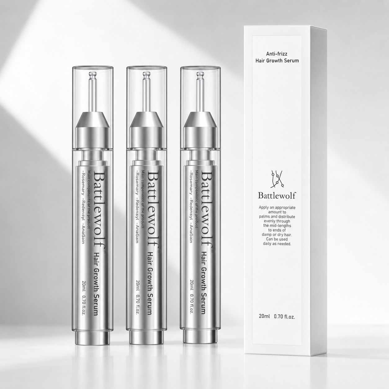 BATTLEWOLF Hair care essence 20ML Anti-hair loss essence, strengthen hair roots, rosemary hair oil serum suitable for men and women
